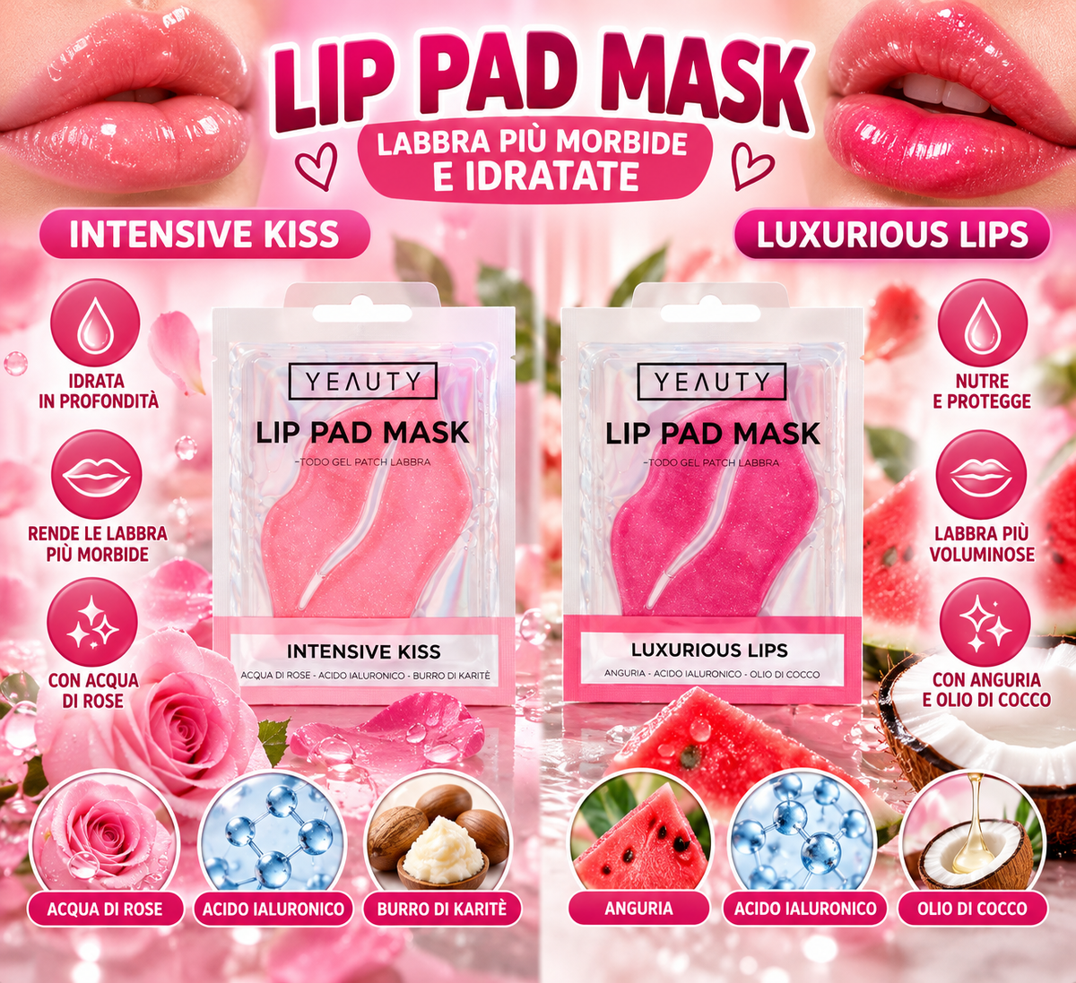 YEAUTY PATCH LABBRA | Lip Pad Mask – Maschera Labbra Idratante