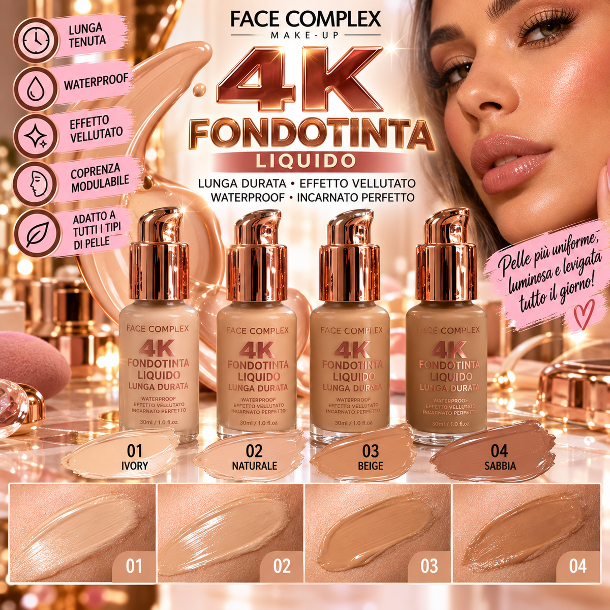 FACE COMPLEX | FONDOTINTA 4K LIQUIDO