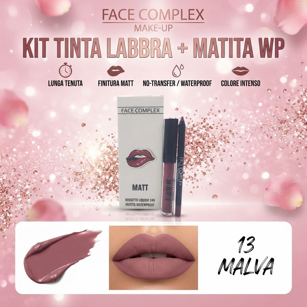 FACE COMPLEX | Kit tinta labbra+matita labbra waterproof N.13
