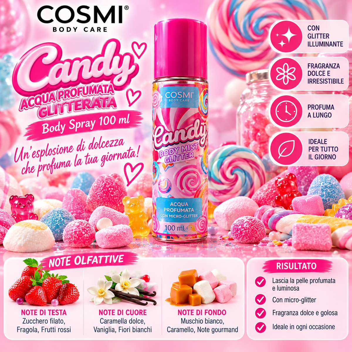 Cosmi Candy – Body Spray Profumato Donna