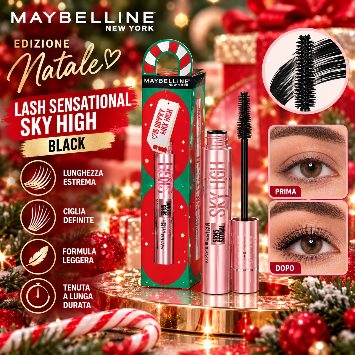 Maybelline Lash Sensational Sky High Black – Mascara Coffret Natale