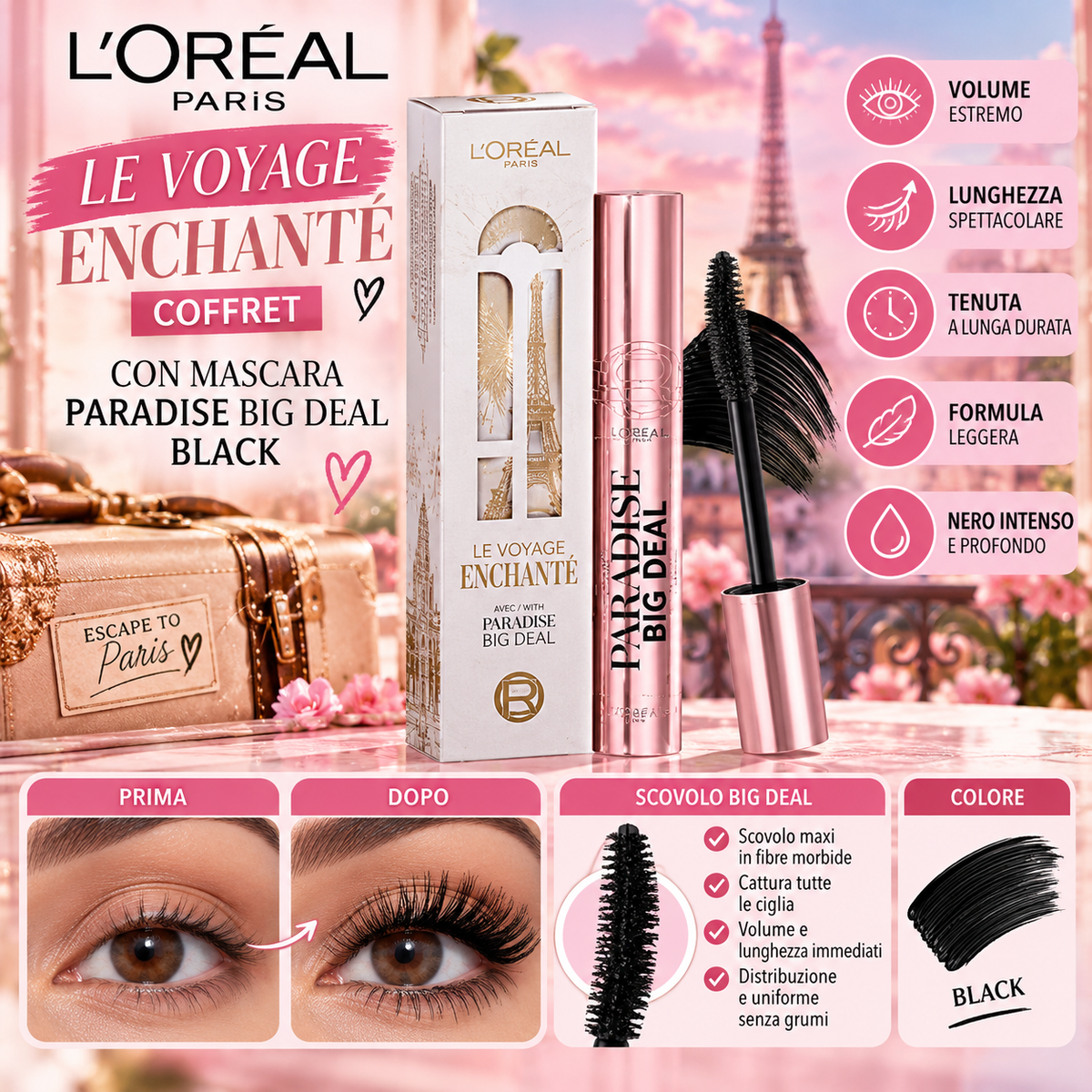 L’Oréal Paris Le Voyage Enchanté Coffret – Mascara Paradise Big Deal Black