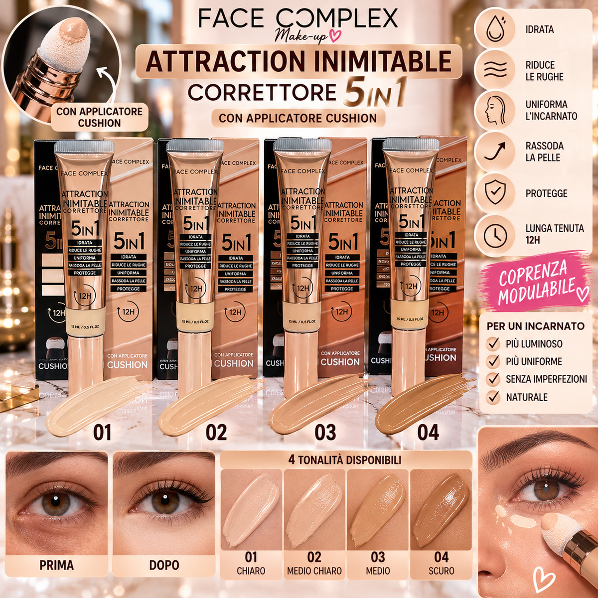 FACE COMPLEX | Correttore 5 in 1 Attraction inimitabile