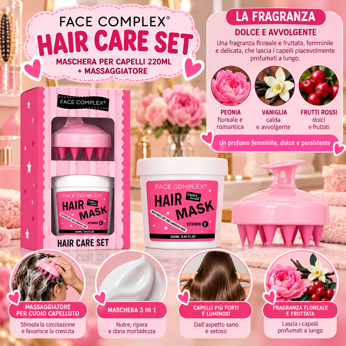 FACE COMPLEX GIFT SET 39 MASCHERA CAPELLI 220ML+ MASSAGGIATORE