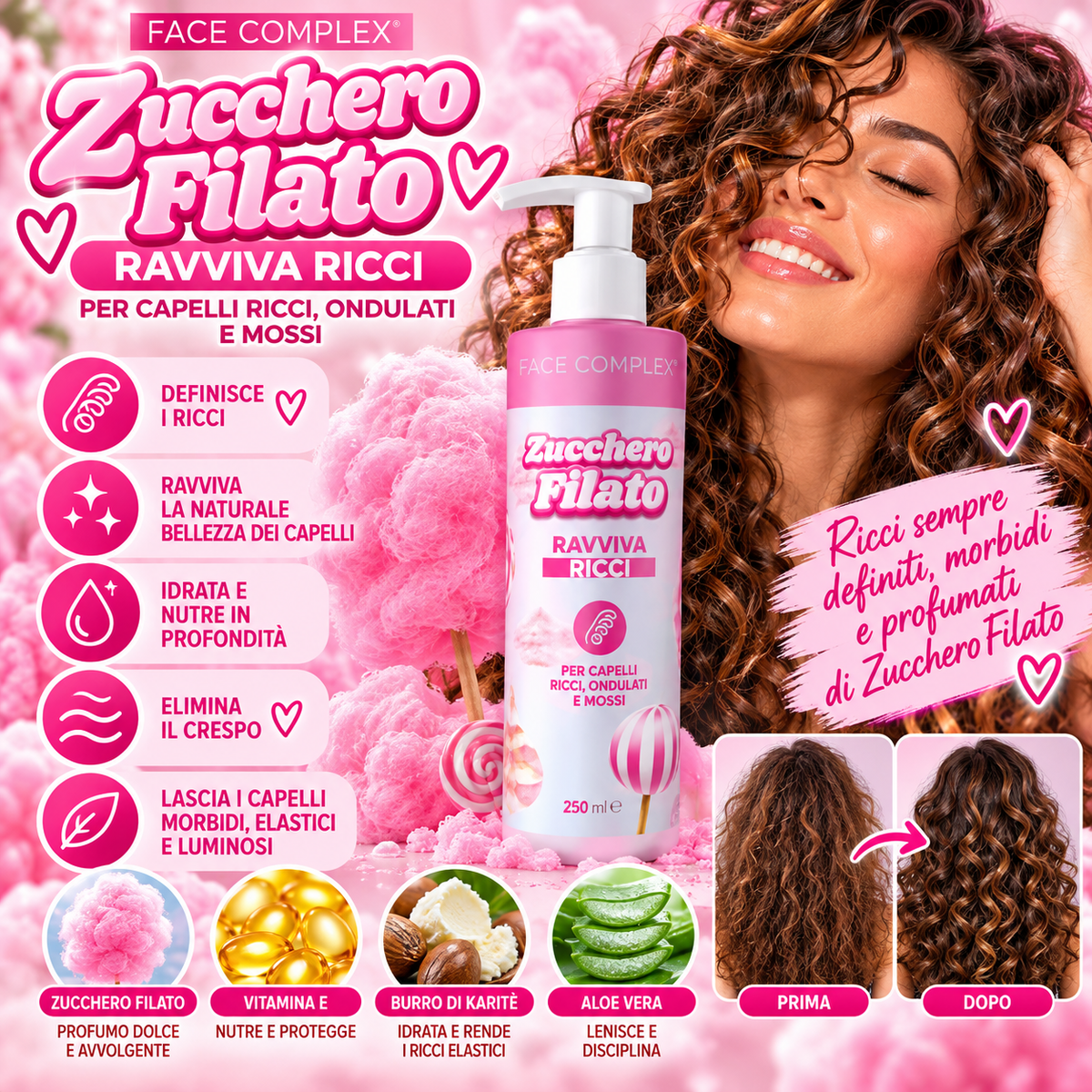 Face Complex Zucchero Filato – Ravviva Ricci 250 ml