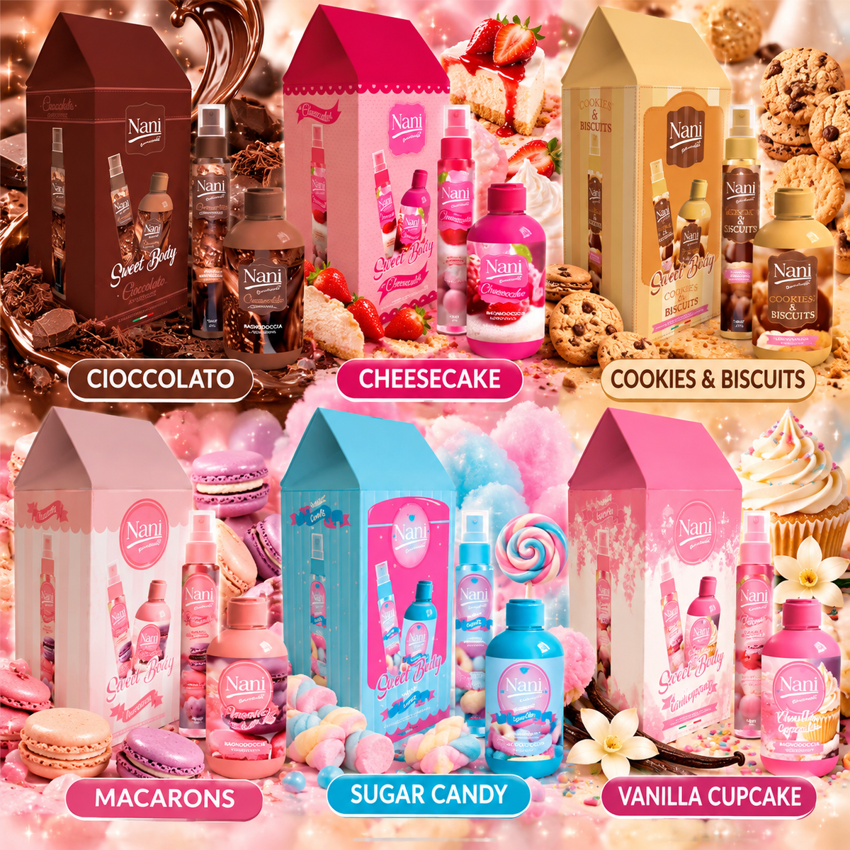NANI GOURMAND COFFRET ACQUA CORPO 75 ml + BAGNODOCCIA 300ml