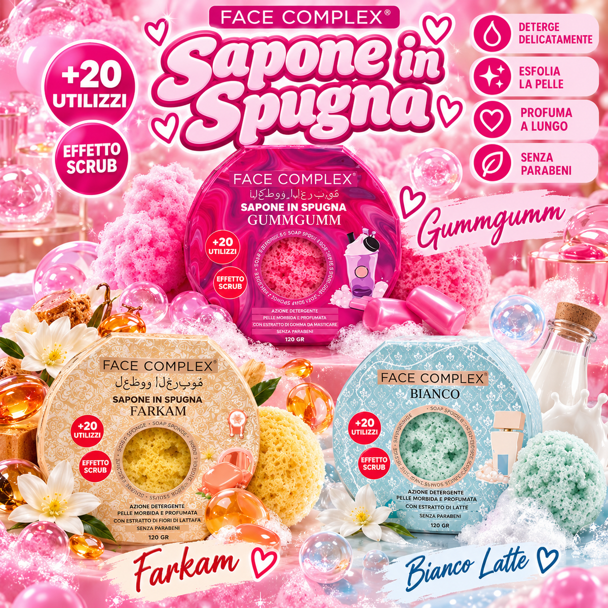 FACE COMPLEX | Sapone in spugna oltre 20 utilizzi