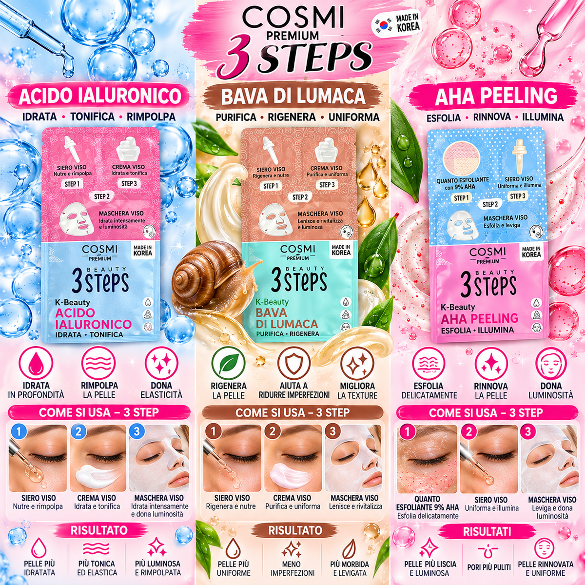 COSMI MASCHERA 3 steps |