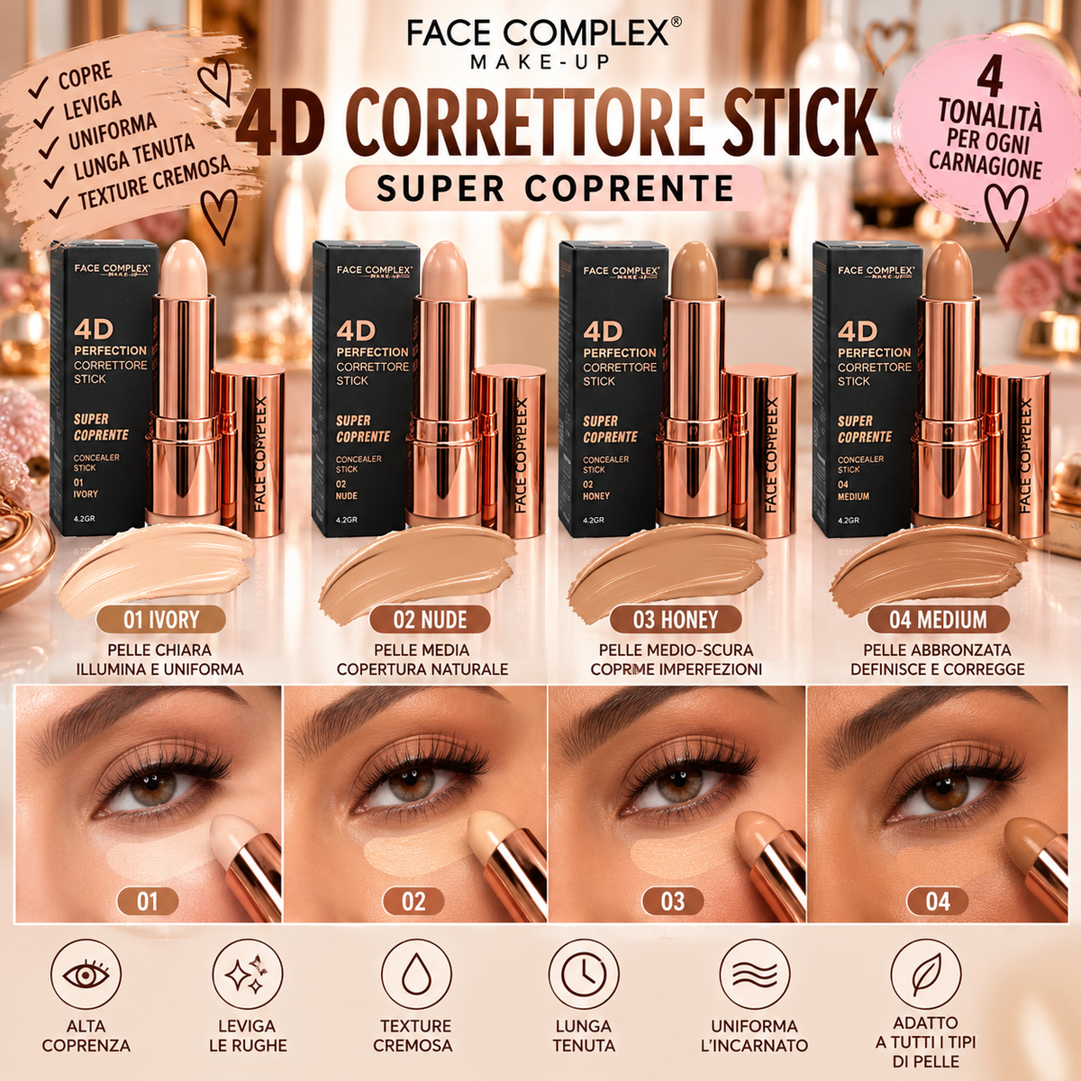 FACE COMPLEX |4D CORRETTORE STICK SUPER COPRENTE