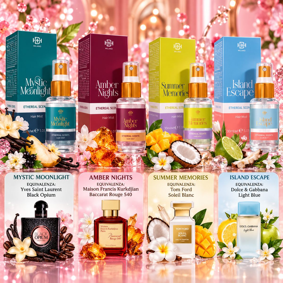 HB MILANO | PROFUMO PER CAPELLI EQUIVALENZA 30 ml