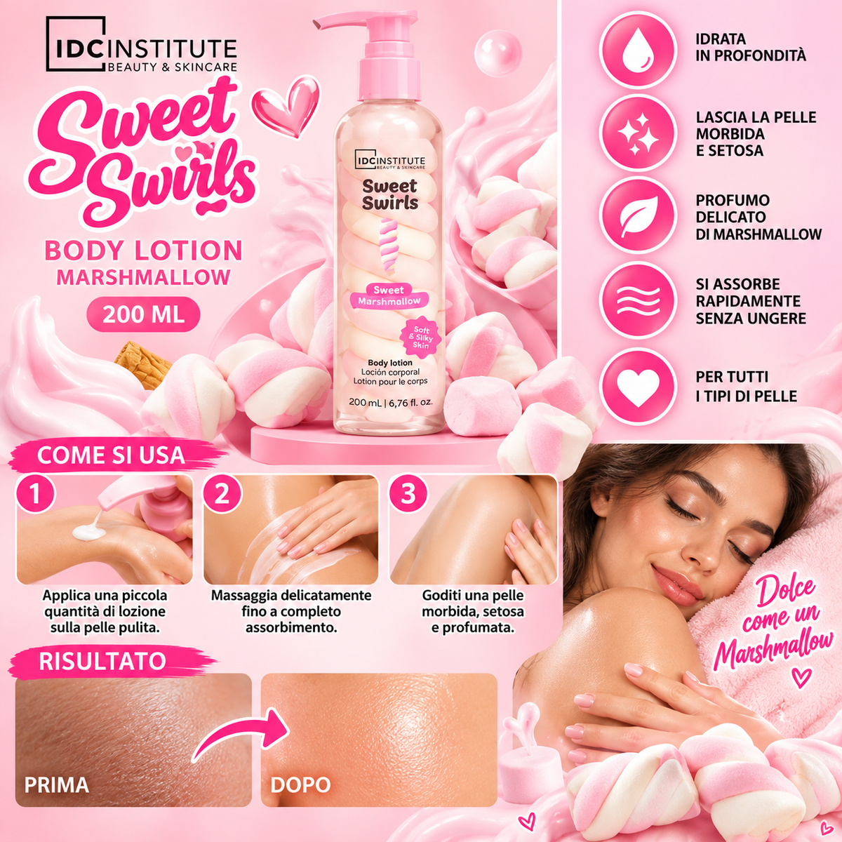 IDC Institute Sweet Swirls Body Lotion Marshmallow