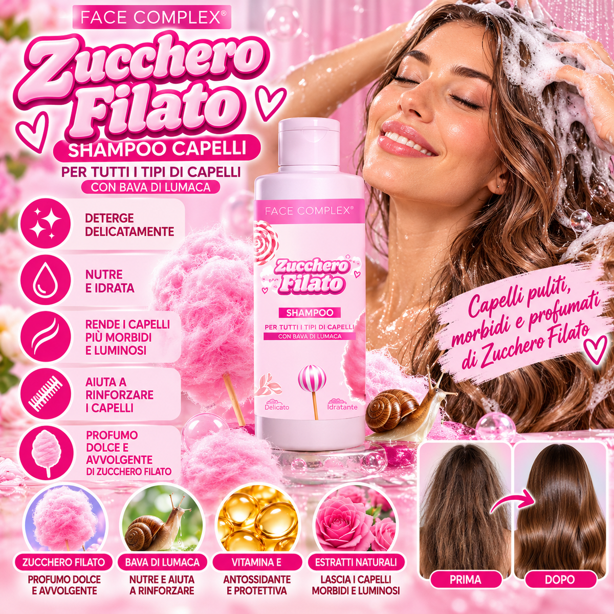 Face Complex Zucchero Filato –  Shampoo 500 ml