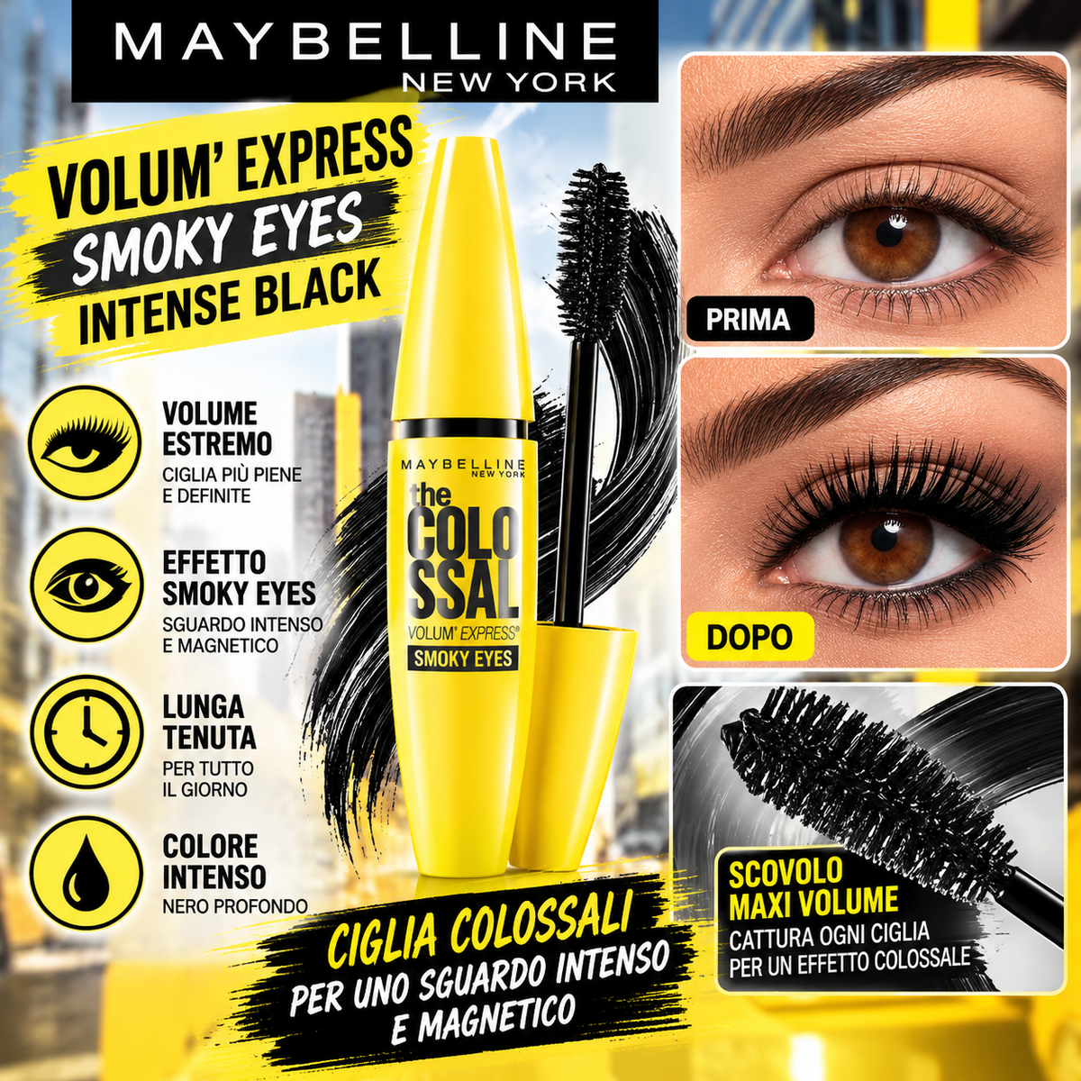 Maybelline Volum’ Express Smoky Eyes Mascara Intense Black