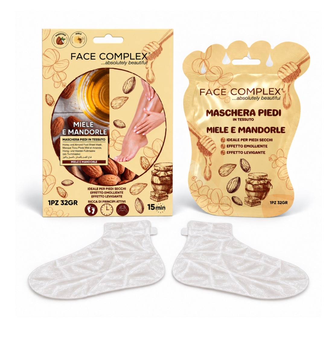 FACE COMPLEX MASCHERA PIEDI IN TESSUTO miele e mandorle 36GR