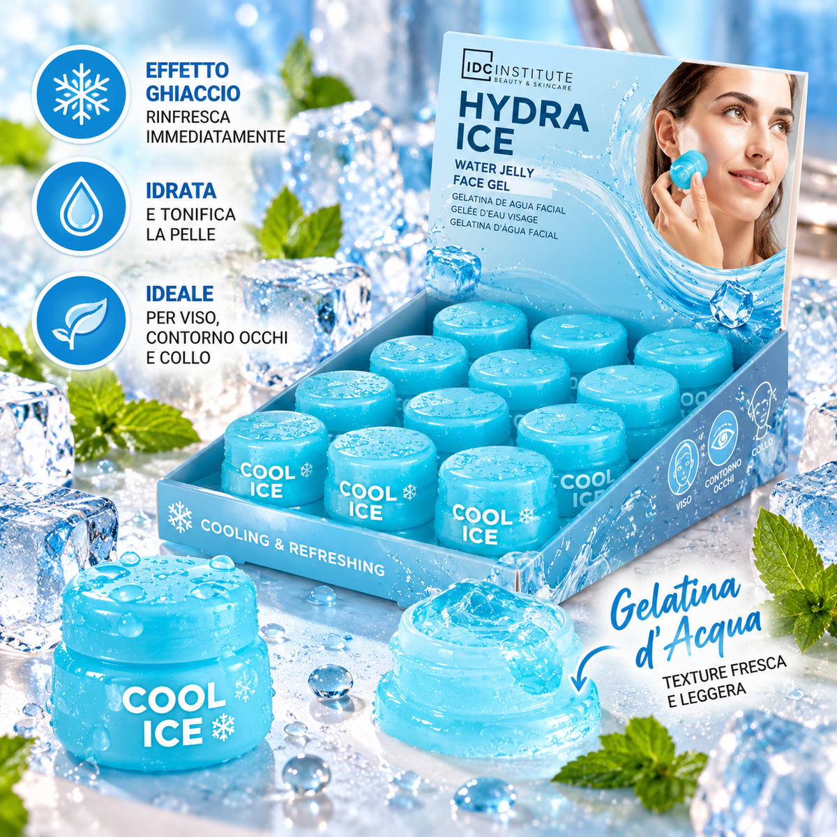 IDC INSTITUTE | Gelatina d’acqua effetto ghiaccio rinfrescante