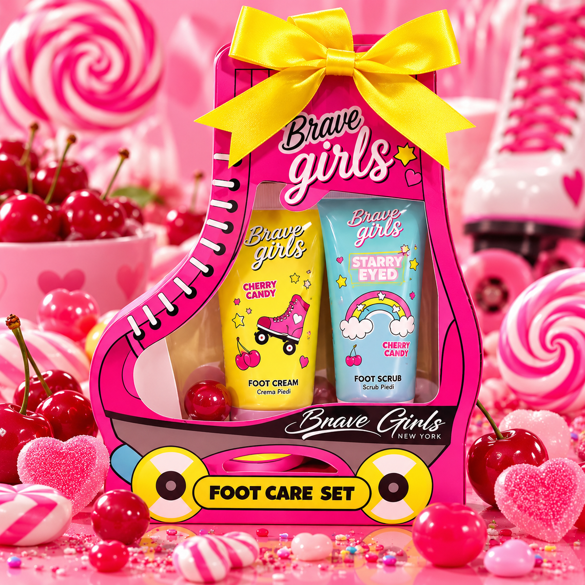BRAVE GIRLS | Crema piedi + Scrub Piedi Ciliegia e Caramelle