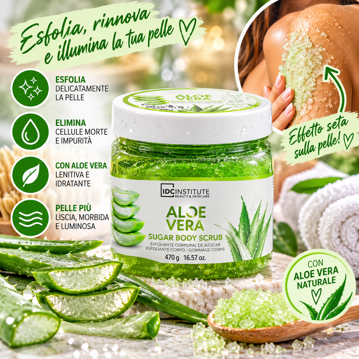 IDC INSTITUTE | Scrub corpo aloe Vera 470ml