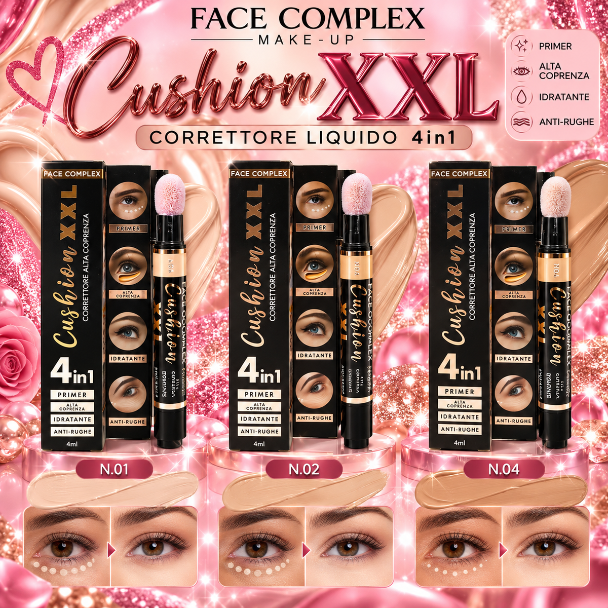 FACE COMPLEX | CORRETTORE XXL CUSHION 4in1