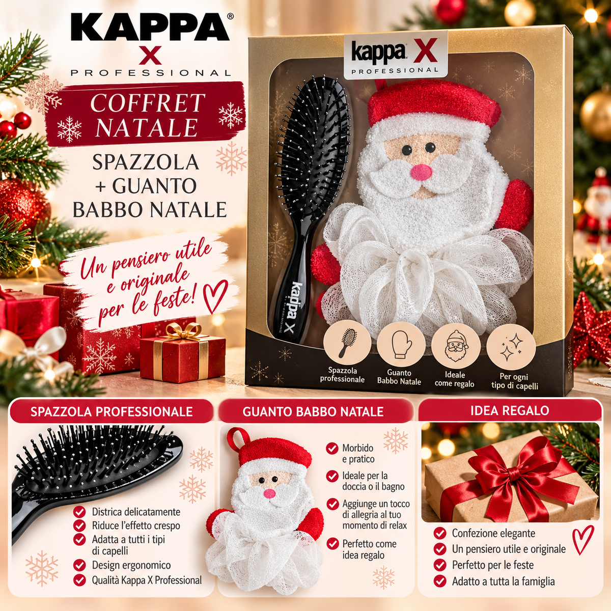 Kappa Coffret Natale – Spazzola + Guanto Esfoliante
