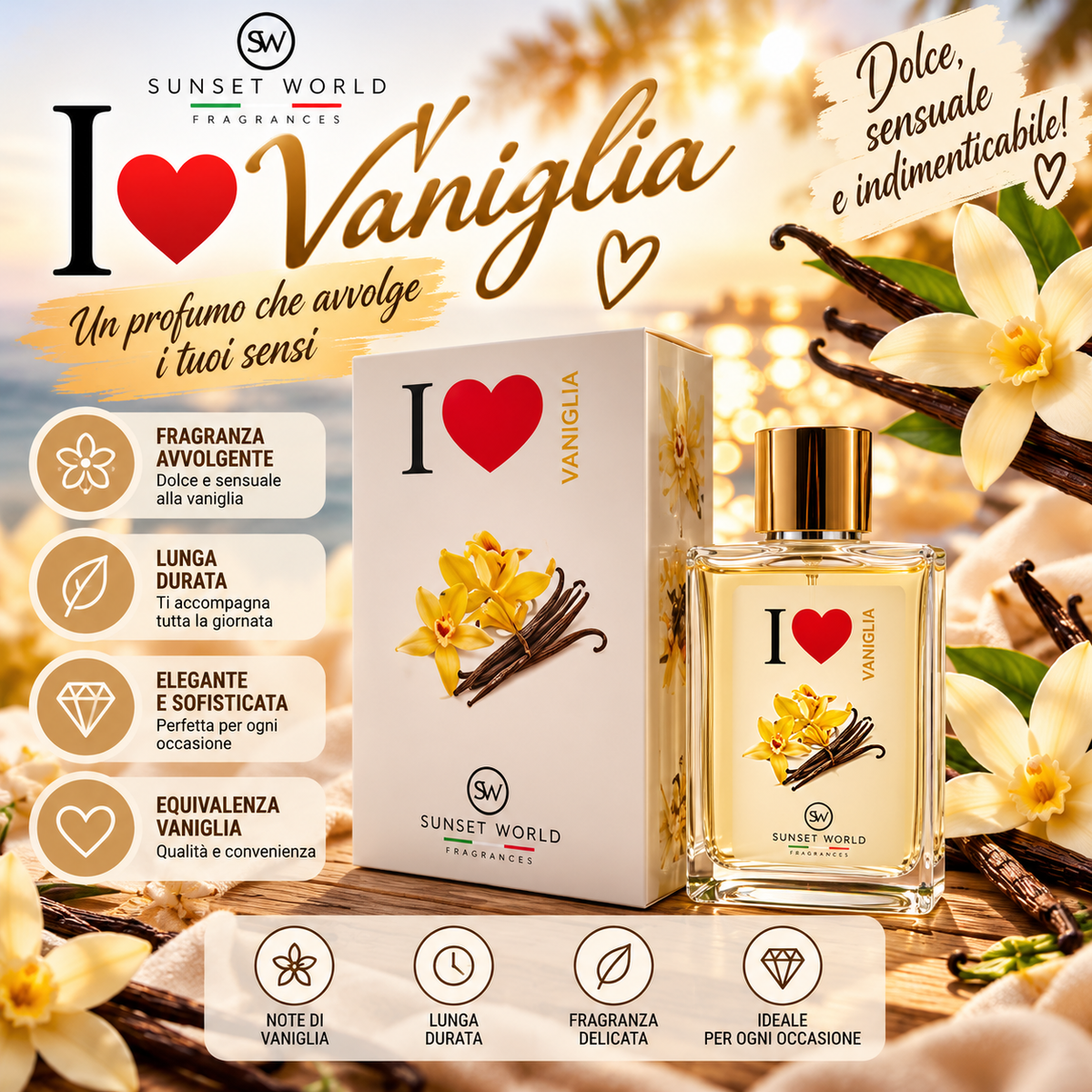 SUNSETWORLD| Profumo I love vanilla 100ml