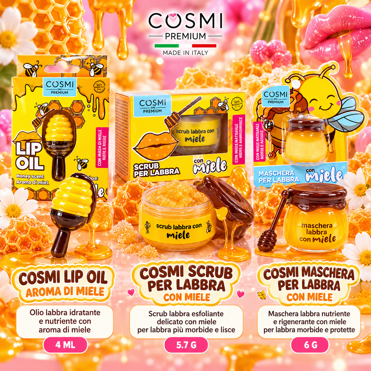 COSMI PRODOTTI LABBRA AL MIELE 🍯