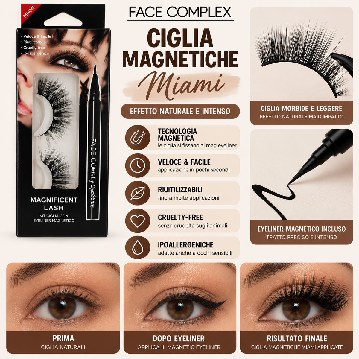 FACE COMPLEX | CIGLIA MAGNETICHE PIÙ EYE-LINER