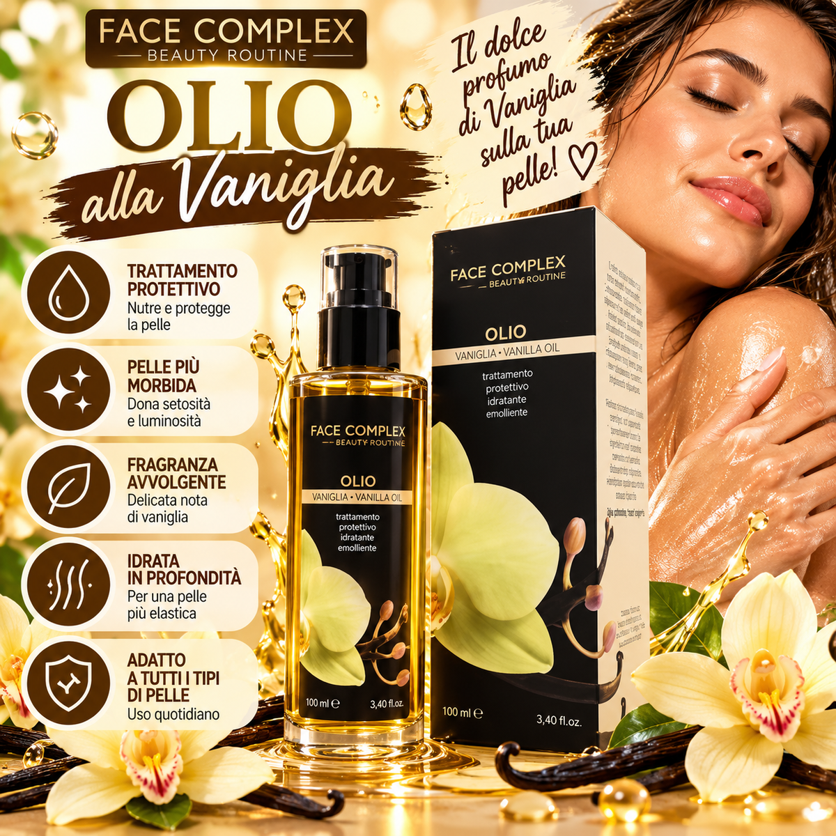 FACE COMPELX | Olio vaniglia 100ml