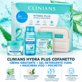 Clinians Hydra Plus Cofanetto Viso – Crema Idratante Lenitiva + Detergente Cremoso + Patch Occhi + pochette