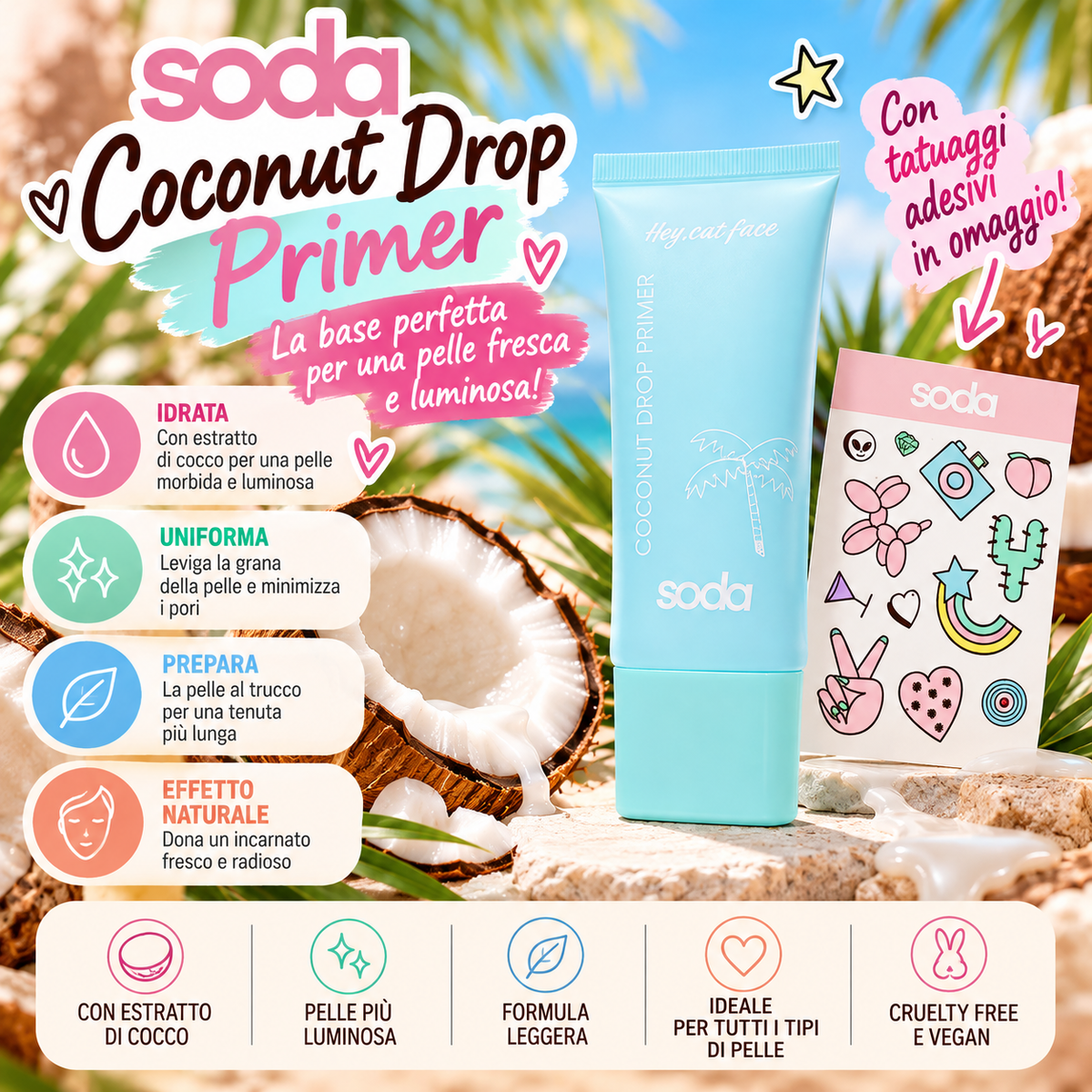 UNICORN APPROVE | Cocco primer con adesivi
