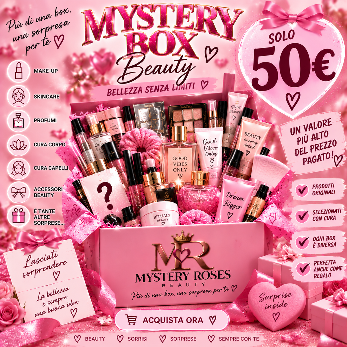 👑 Mystery Box Beauty 50€ – Maxi Box a Sorpresa | Valore Superiore